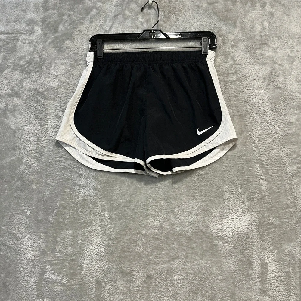 Nike Running Shorts Womens M Black White Dri-FIT Mesh Trim Athletic Workout